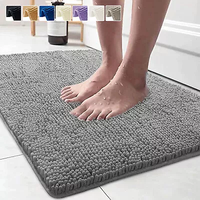 Heavy Duty Small Bath Mat Non Slip Soft Washable Rugs Water Absorbent Shower Mat • £7.47