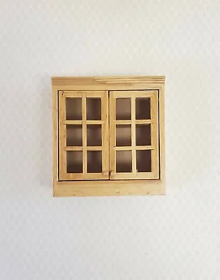 Dollhouse Miniature Upper Kitchen Cabinet Light Oak With Doors 1:12 Scale • $15.99