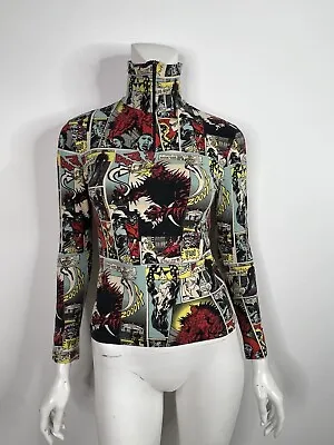 Vtg Jean Paul Gaultier Aw1995 Comic Print Top S • $350