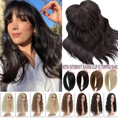 100% Real Natural Hair Topper Clip In Top Toupee Hairpiece Full Head Extensions • £11.50