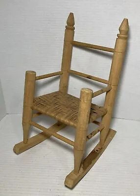 Vintage Handmade Wood Rocking Chair Doll Furniture 14” Tall • $29.99