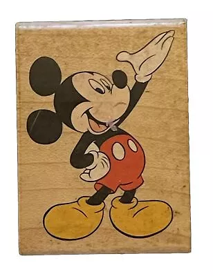 Mickey Mouse Presents Walt Disney Cartoon Character Wood Rubber Stamp • $9.99