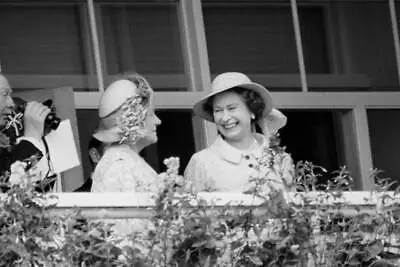 The Queen Shares A Giggle With The Queen Mother As They Watch T- 1980 Old Photo • $9