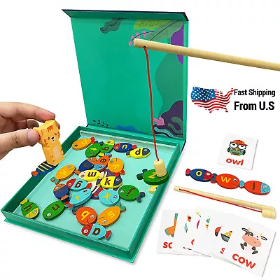 Magnetic Fishing Game Wood Toy Montessori Toys Educational Toy For Kids 3-5 US • $23