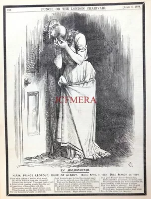 'IN MEMORIAM H.R.H. PRINCE LEOPOLD' Antique 1884 J Tenniel PUNCH Print : 658-48 • £2.97