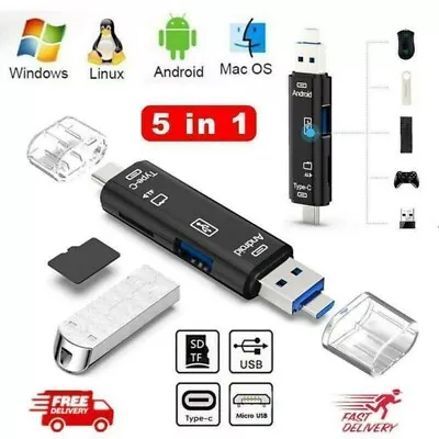 £0.99 • Buy SD Memory Card Reader For Iphone Android PC Tablet 3.0 Micro USB OTG Machine 2.0