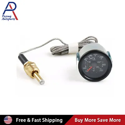 2  52mm Pointer Mechanical Water Temp Gauge Meter 40-130℃/110-265℉ Sensor 1/2npt • $15.29