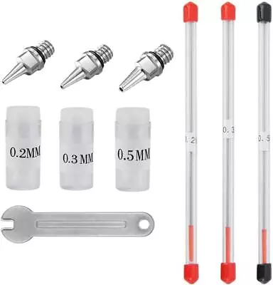 £11.49 • Buy Airbrush Nozzle Kit 7 Pcs Needle Cap 0.2mm/0.3mm/0.5mm Spare Replacement Wrench