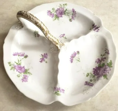 C. Ahrenfeldt Limoges France Depose 3 Sectioned Serving Dish With Handle  • $29.99