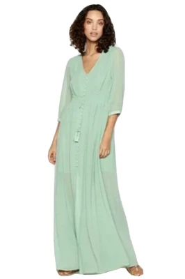 £15 • Buy Debenhams Matthew Williamson Green Beach Holiday Summer Maxi Dress Size 10-12