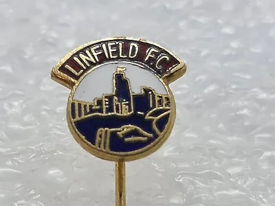 LINFIELD - Superb Vintage Enamel Football Stick Pin Badge Pride Of Belfast Irish • £9.90