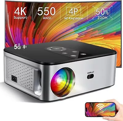 HORLAT Full HD 1080P 5G Projector • £140