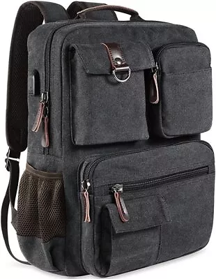 Men School Backpack Vintage Canvas Laptop Backpacks Rucksack Travel Sports Bag • $46.05