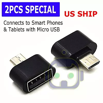 Micro USB B Male To USB 2.0 A Female OTG Adapter For Samsung S5 S6 S7 Note 2 4 5 • $2.49