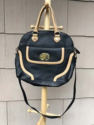 $70 • Buy Emma Fox Black Leather Domed Satchel-New With Tags
