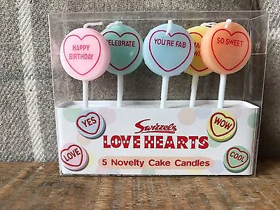 Love Heart 5 Novelty Cake Candles. • £1.99