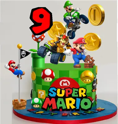 Super Mario Paper Cake Toppers Cake Decorations UK • £8.99