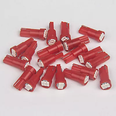 20 X Red T5 74 Wedge 3-SMD LED Light Bulbs Instrumental Cluster Gauge Dashboard • $7.99