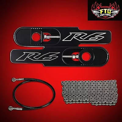 2010 YZF-R6 Swingarm Extensions 525 Chain & 36  Black Brake Line YZF-R6    • $274.89