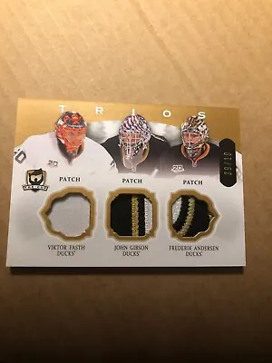 13-14 The Cup Trios Patch #C3ANA Viktor Fasth/John Gibson/Frederik Andersen 9/10 • $69.91