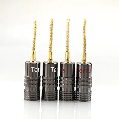 4 Pcs 2MM Copper Cable Gold Plated Banana Plug Speaker Wire Plug Braided Cord • $7.20