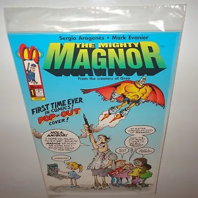 The Mighty Magnor #1 Poly-bagged Sergio Aragones NM 1993 Pop-Up Cover Malibu • $2.99