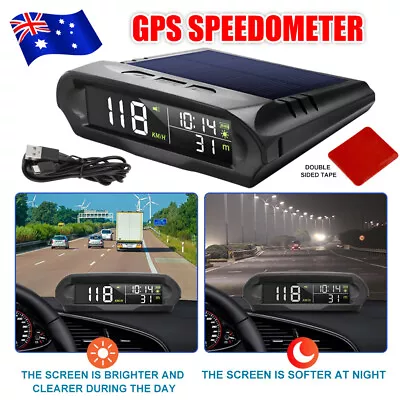 Universal Wireless GPS Speedometer Solar Panel Cars HUD Head Up Display Digital • $39.95