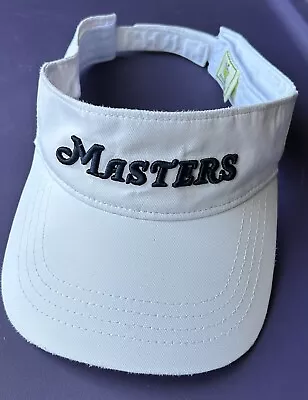 Masters White Visor With Raised Navy Blue Lettering Augusta Golf Strapback • $24.99