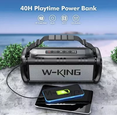 W-KING D8 50W (70W Peak) Bluetooth Speaker Portable Wireless Waterproof • £59