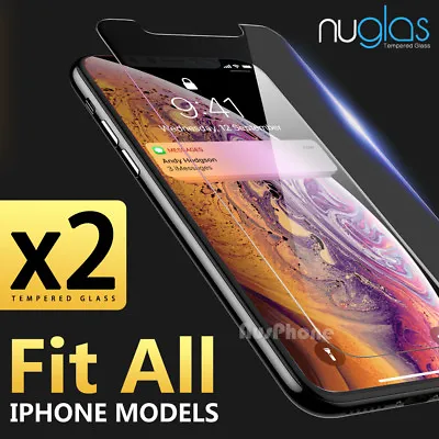 $6.90 • Buy For IPhone X XS Max XR 8 7 6s 6 Plus 2X NUGLAS Tempered Glass Screen Protector
