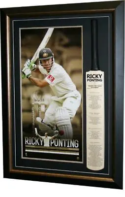 $895 • Buy Ricky Ponting Cricket Bat And Signed Action Photo Framed