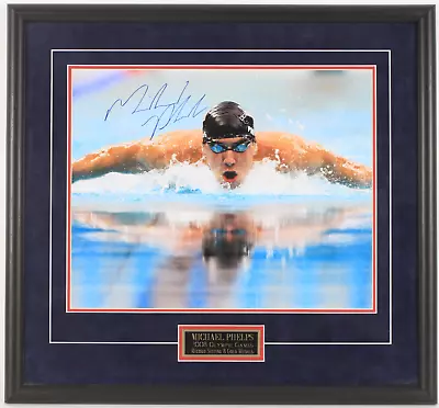 Michael Phelps 2008 Olympics Signed Autographed Framed Swimming Photo JSA 2 COAs • $399.99