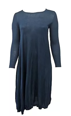 MARINA RINALDI  Dark Teal Virgin Wool Geniale Dress Size M Retail $785 NWD • $72.19