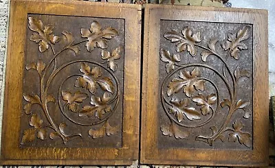 Antique Carved Oak Wood Panels Size Of Each Panel 15.5x19 Inches • $300