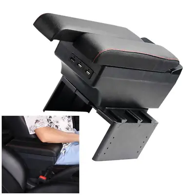 Black Car Center Console USB Armrest Storage Box Accessories Arm Rest W/ Ashtray • $68.99