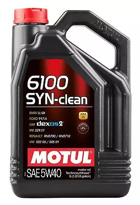 Motul 6100 Syn-Clean 5W40 Technosynthese Engine Oil 5L 107943 For Audi BMW VW • $50.24