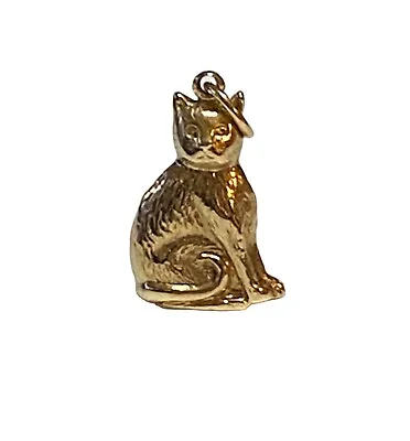 9ct Gold Cat Charm Vintage • £75