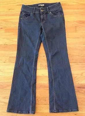 CAbi Jeans Size 4 Women's Bootcut Style 638R Flap Button Pockets Mid-Rise Dark • $14.39