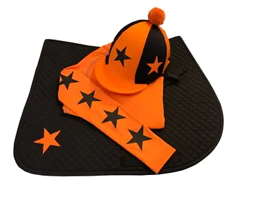 Orange/Black  Cross Country Colours Horse Riding Set  • £85.12