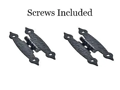 8 Piece (4 Pair) Black Colonial Style H-Hinge | Hammered Finish-Screws Included • $15.97