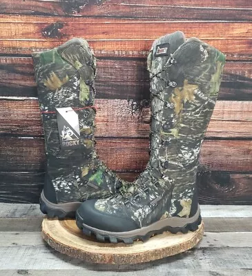 Rocky Mens Size 8.5 M Lynx Waterproof Snake Boots Zip 7379 Mossy Oak Break Up  • $130