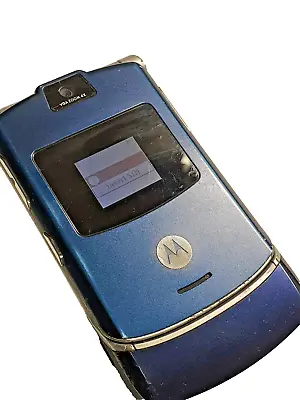 Motorola V3 Phone RAZR ATT Cingular Flip SMS EMAIL GPRS BLUE SLIM GSM QuadBand • $39.97