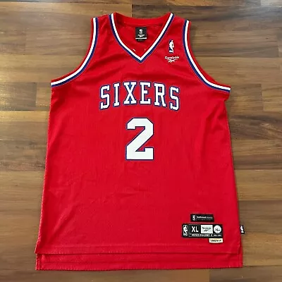 Vtg Moses Malone Reebok NBA HWC Philadelphia 76ers Swingman Jersey Mens Sz XL • $78