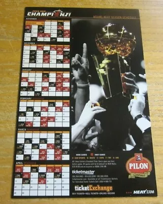 Miami Heat 2006-07 5.25 X7.75  Magnetic Season Schedule NBA Basketball • $14.99