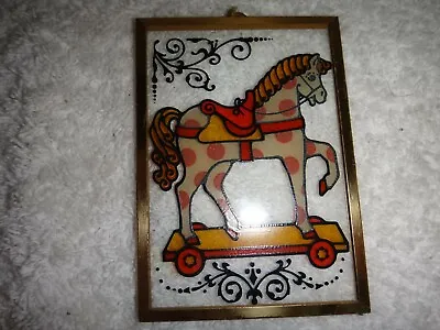 Vintage Art Glass/Plastic Horse Picture Wall Hanging Sun Catcher • £4.99