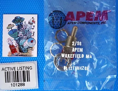 2 Pcs- New Apem Ul12t1m4zg Toggle Switch 6a  125vac  *mil-spec • $30