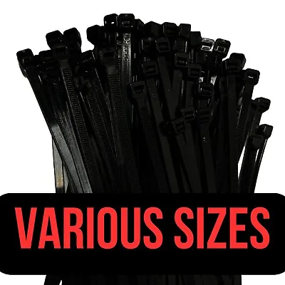 High-Quality Black Cable Ties/Zip Wraps: Long Short Thick Thin Narrow Small • £0.99