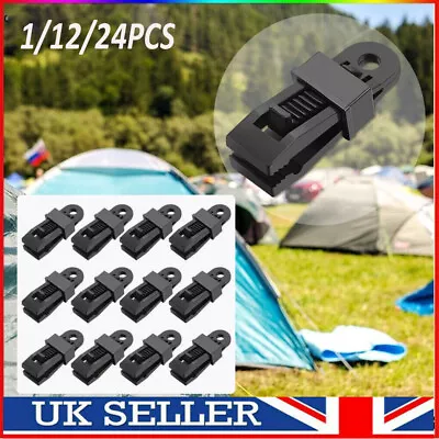 1/12/24x Adjustable Heavy Duty Lock Grip For Tarp & Shade Cloth Tarp Tent Clips • £4.59