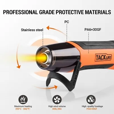 TACKLIFE Mini Heat Gun 350W/662°F Hot Air Gun With 6.56Ft Long Cable-HGP35AC • $13.99