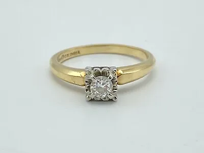 18ct Gold Columbia Diamond Solitaire Ring Size P 18K • £245